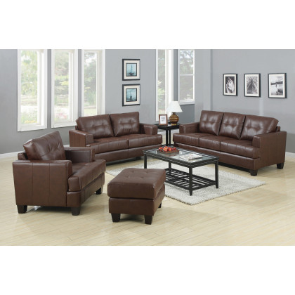 Coaster Samuel Tufted Loveseat - Dark Brown