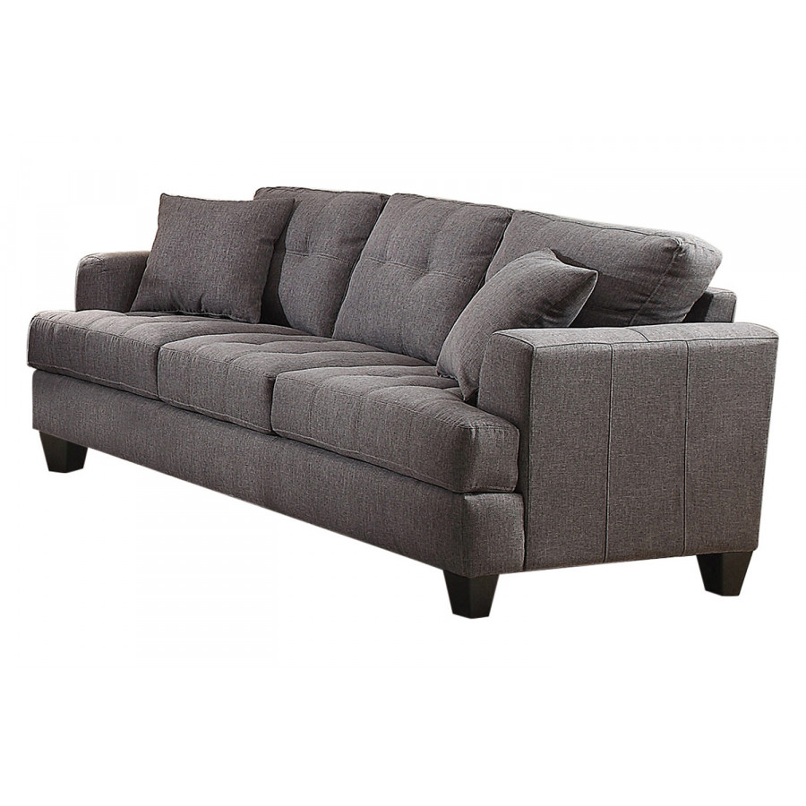 Coaster Samuel Tufted Sofa - Charcoal
