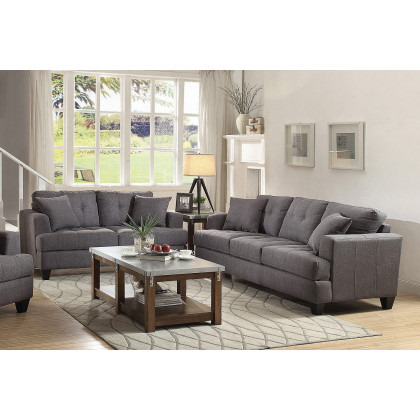 Coaster Samuel Tufted Sofa - Charcoal