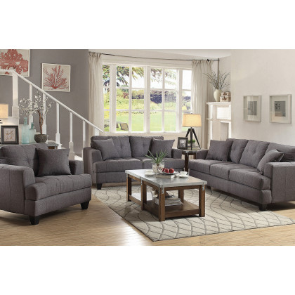 Coaster Samuel Tufted Sofa - Charcoal