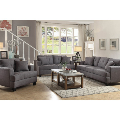 Coaster Samuel Tufted Sofa - Charcoal