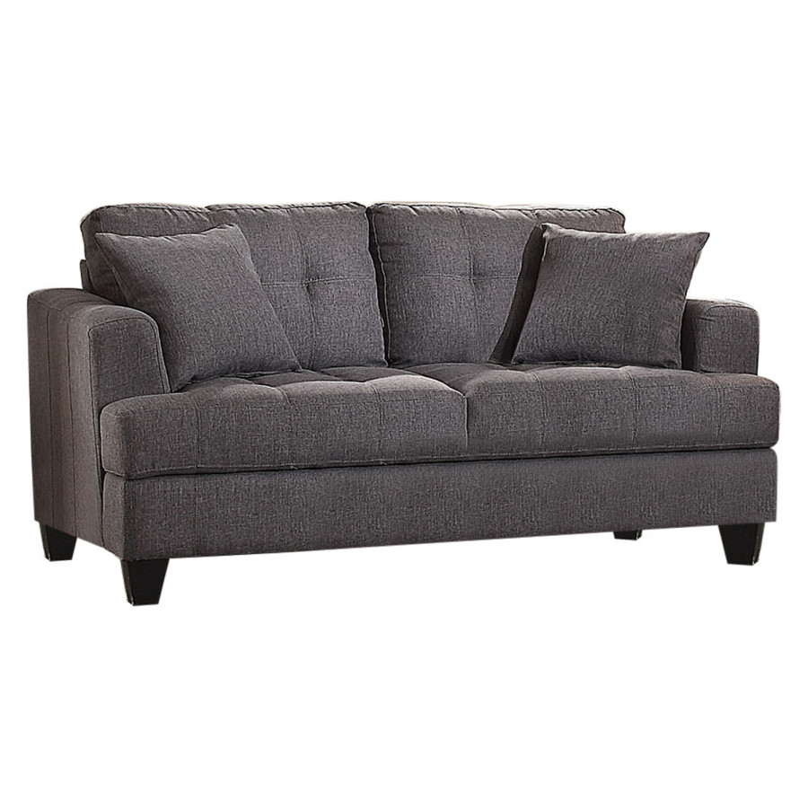 Coaster Samuel Tufted Loveseat - Charcoal