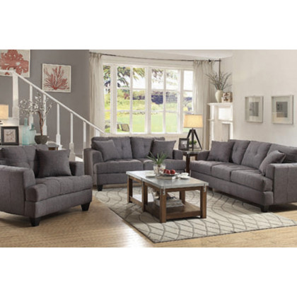Coaster Samuel Tufted Loveseat - Charcoal