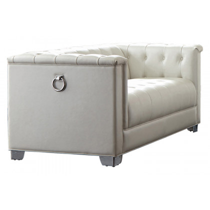 Coaster - Chaviano Tufted Upholstered Sofa in Pearl White