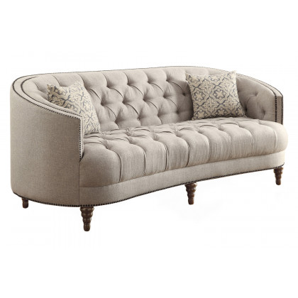 Coaster Avonlea Upholstered Tufted Living Room Set - Gray