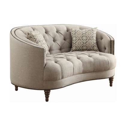 Coaster Avonlea Upholstered Tufted Living Room Set - Gray