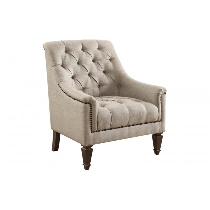 Coaster Avonlea Upholstered Tufted Living Room Set with Chair - Gray