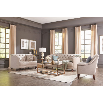 Coaster Avonlea Sloped Arm Upholstered Chair - Beige