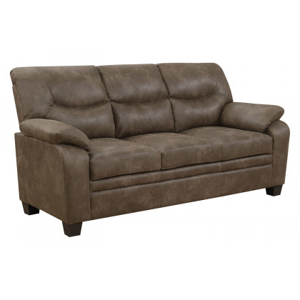 Coaster - Meagan Upholstered Sofa With Pillow Top Arms in Brown