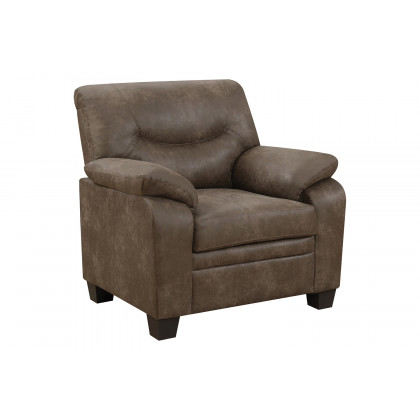 Coaster - Meagan Upholstered Sofa With Pillow Top Arms in Brown