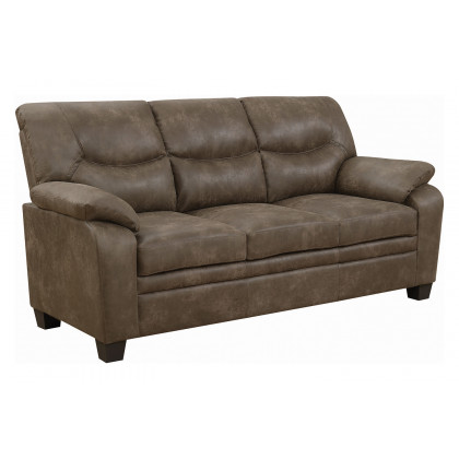 Coaster - Meagan Upholstered Sofa With Pillow Top Arms in Brown