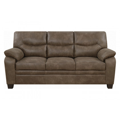 Coaster - Meagan Upholstered Sofa With Pillow Top Arms in Brown