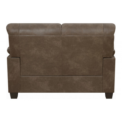 Coaster - Meagan Upholstered Loveseat With Pillow Top Arms in Brown