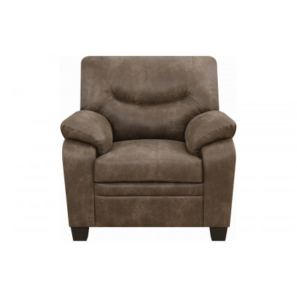 Coaster - Meagan Upholstered Chair With Pillow Top Arms in Brown