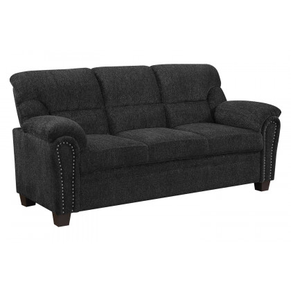 Coaster Clemintine Upholstered Sofa with Nailhead Trim - Graphite