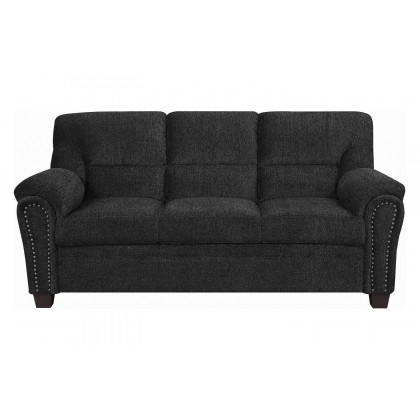Coaster Clemintine Upholstered Sofa with Nailhead Trim - Graphite