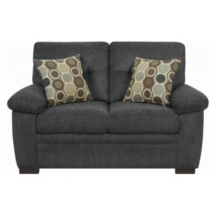 Coaster Fairbairn Upholstered Loveseat - Charcoal