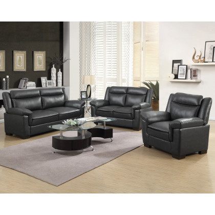 Coaster Arabella Upholstered Pillow Top Arm Living Room Set with Chair - Gray