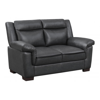 Coaster Arabella Upholstered Pillow Top Arm Living Room Set with Chair - Gray