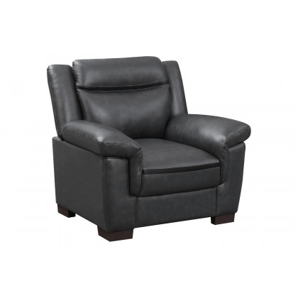Coaster Arabella Upholstered Pillow Top Arm Living Room Set with Chair - Gray