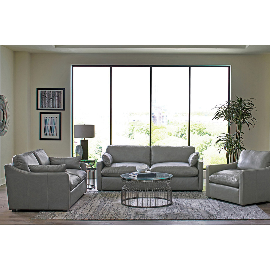 Coaster - Grayson Sloped Arm Upholstered Sofa in Gray