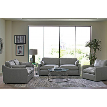 Coaster - Grayson Sloped Arm Upholstered Sofa in Gray