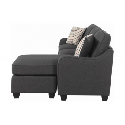 Coaster - Nicolette Upholstered Tufted Sectional in Dark Gray