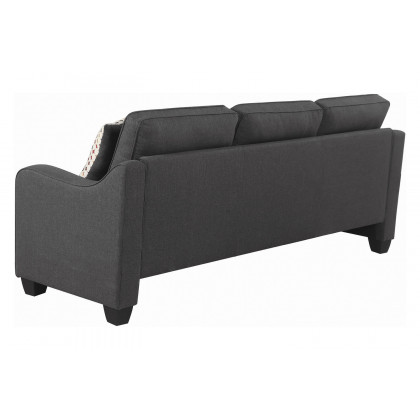 Coaster - Nicolette Upholstered Tufted Sectional in Dark Gray