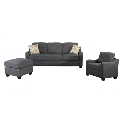 Coaster - 2-Piece Upholstered Tufted Living Room Set in Dark Gray