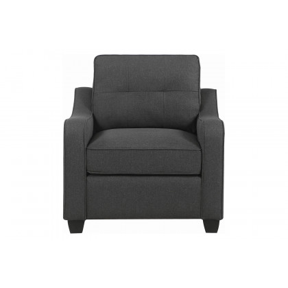 Coaster - Nicolette Upholstered Tufted Chair in Dark Gray