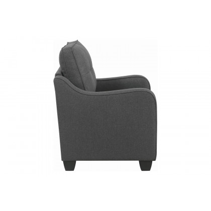 Coaster - Nicolette Upholstered Tufted Chair in Dark Gray
