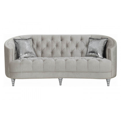 Coaster - Avonlea Sloped Arm Tufted Sofa in Gray