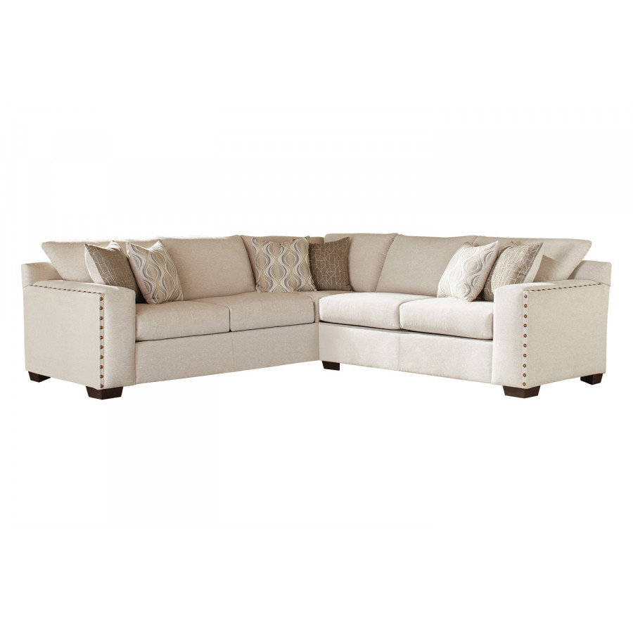 Coaster - Aria L-Shaped Sectional With Nailhead in Oatmeal