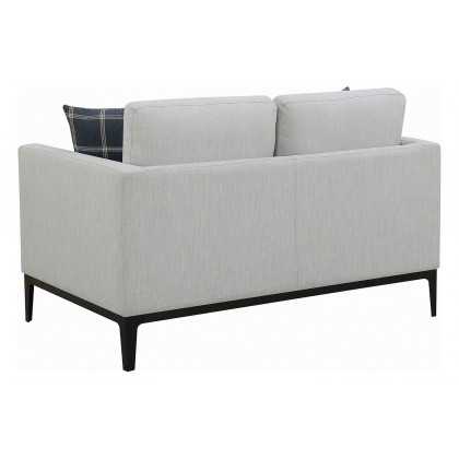Coaster - Apperson Cushioned Back Loveseat in Light Gray