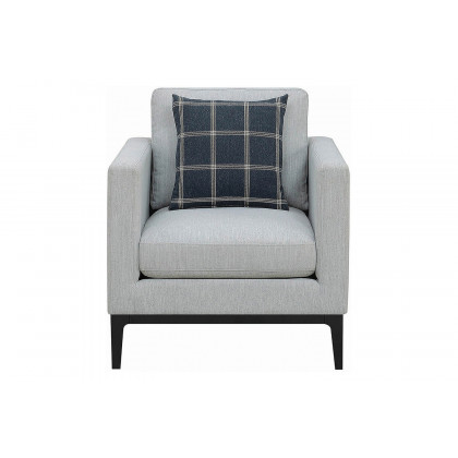 Coaster - Apperson Cushioned Back Arm Chair in Light Gray