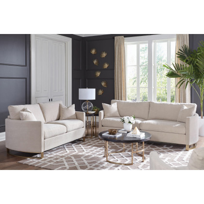 Coaster - Corliss Upholstered Arched Arms Sofa in Beige