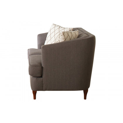 Coaster - Shelby Recessed Arm And Tufted Tight Back Loveseat in Gray/Brown