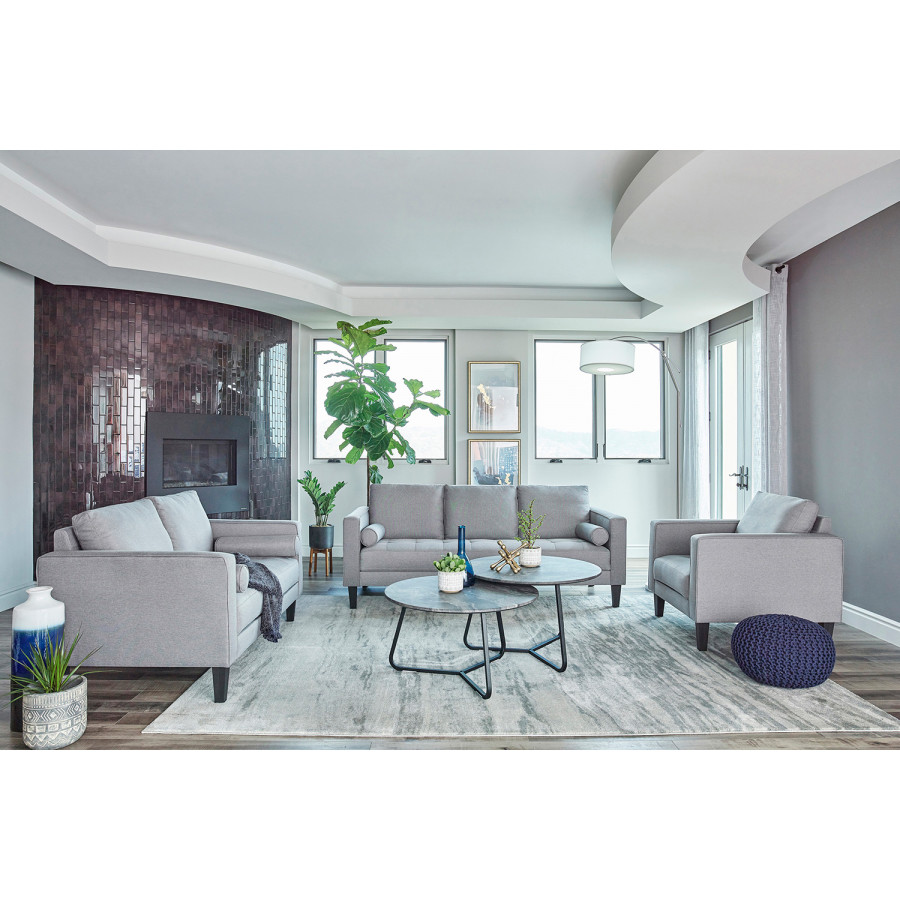 Coaster - Lennox Track Arm Upholstered Loveseat in Charcoal