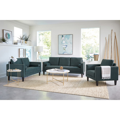 Coaster - Gulfdale Cushion Back Upholstered Loveseat in Dark Teal