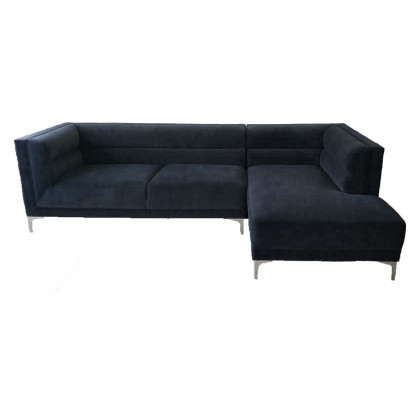 Coaster - Hetfield Upholstered Channeled Tufted Sectional in Indigo