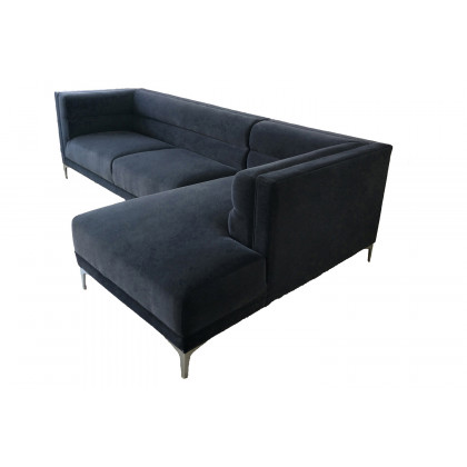 Coaster - Hetfield Upholstered Channeled Tufted Sectional in Indigo