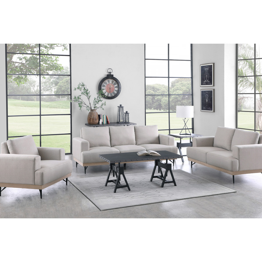Coaster - Kester Recessed Track Arm Loveseat in Beige
