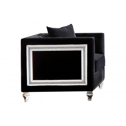 Coaster - Delilah Upholstered Tufted Tuxedo Arm Sofa in Black