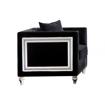 Coaster - Delilah Upholstered Tufted Tuxedo Arm Chair in Black