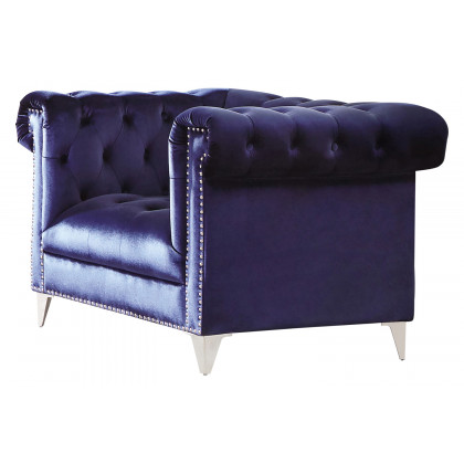 Coaster - Bleker Tufted Tuxedo Arm Chair in Blue