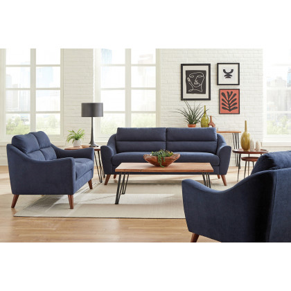 Coaster - Gano Sloped Arm Upholstered Sofa in Navy Blue