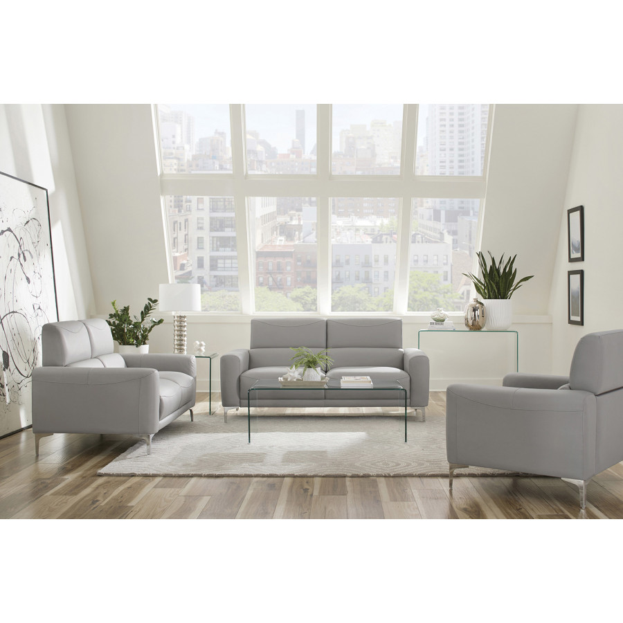 Coaster - Glenmark Track Arm Upholstered Loveseat in Taupe
