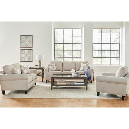 Coaster - Nadine Upholstered Round Arm Sofa in Oatmeal