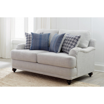 Coaster - Gwen Recessed Arms Loveseat in Light Gray