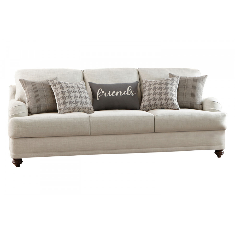 Coaster - Glenn Cushion Back Sofa in Light Gray